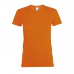 T-shirt de mulher em algodão para empresas cor cor-de-laranja