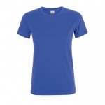 T-shirt de mulher em algodão para empresas cor azul real