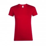 T-shirt de mulher em algodão para empresas cor vermelho