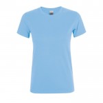 T-shirt de mulher em algodão para empresas cor azul pastel
