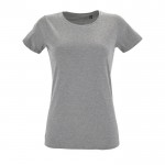 T-shirt de senhora para estampar com logotipo cor cinzento mesclado