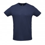 T-shirt unissexo para brindes corporativos cor azul-marinho