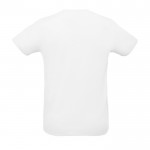 T-shirt unissexo para brindes corporativos cor branco vista posterior