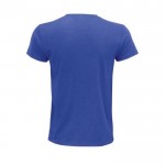 T-shirt sustentável para oferecer a clientes cor azul real vista posterior