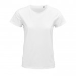 T-shirt eco de mulher em materiais orgânicos cor branco