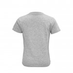 T-shirt de tamanho infantil com logo da marca cor cinzento mesclado vista posterior