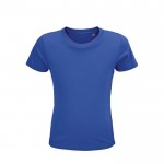 T-shirt de tamanho infantil com logo da marca cor azul real