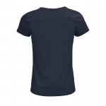 T-shirt para brindes em 100% algodão orgânico cor azul-marinho vista posterior