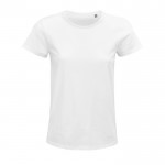 T-shirt para brindes em 100% algodão orgânico cor branco