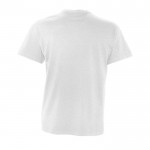 T-shirt básica promocional com decote em V cor cinzento-claro mesclado vista posterior