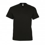 T-shirt básica promocional com decote em V cor preto
