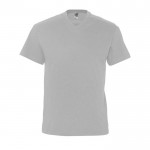 T-shirt básica promocional com decote em V cor cinzento mesclado