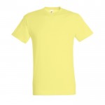 T-shirt básica personalizável para brindes cor amarelo-claro