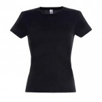 T-shirt de corte feminino para personalizar cor preto