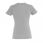 T-shirt de corte feminino para personalizar cor cinzento mesclado vista posterior