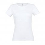T-shirt de corte feminino para personalizar cor branco