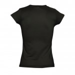 T-shirt de senhora para brindes corporativos cor preto vista posterior