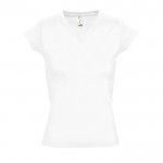 T-shirt de senhora para brindes corporativos cor branco