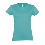 T-shirt de mulher personalizável para brinde cor turquesa