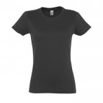 T-shirt de mulher personalizável para brinde cor cinzento-escuro