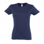 T-shirt de mulher personalizável para brinde cor azul-marinho