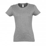 T-shirt de mulher personalizável para brinde cor cinzento mesclado