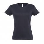 T-shirt de mulher personalizável para brinde cor azul-escuro