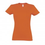 T-shirt de mulher personalizável para brinde cor cor-de-laranja