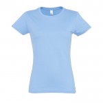 T-shirt de mulher personalizável para brinde cor azul pastel