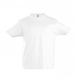 Modelo infantil de t-shirt para publicidade cor branco