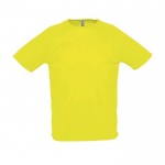 T-shirts desportivas para personalização cor amarelo