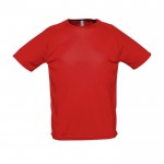 T-shirts desportivas para personalização cor vermelho