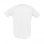 T-shirts desportivas para personalização cor branco vista posterior
