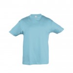 T-shirts básicas infantis para personalizar cor azul-celeste