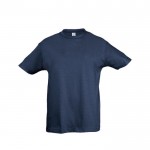 T-shirts básicas infantis para personalizar cor azul ganga