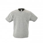 T-shirts básicas infantis para personalizar cor cinzento mesclado