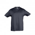 T-shirts básicas infantis para personalizar cor azul-escuro