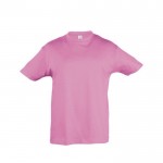 T-shirts básicas infantis para personalizar cor cor-de-rosa