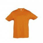 T-shirts básicas infantis para personalizar cor cor-de-laranja