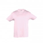 T-shirts básicas infantis para personalizar cor cor-de-rosa claro
