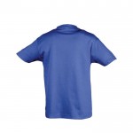 T-shirts básicas infantis para personalizar cor azul real vista posterior