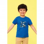 T-shirts básicas infantis para personalizar cor azul real com logo