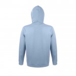 Sweatshirts com capuz para brinde corporativo cor azul pastel vista posterior