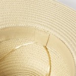 Chapéu de aba larga com fita  cor natural quarta vista