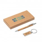 Conjunto ecológico com caneta e porta-chaves vista principal