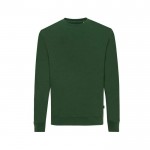 Camisola de gola redonda de algodão eco 340 g/m2 Iqoniq Zion cor verde-escuro