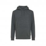 Sweatshirt confortável não tingida de algodão eco 340 g/m2 Iqoniq Torres cor cinzento mesclado