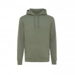 Sweatshirt confortável não tingida de algodão eco 340 g/m2 Iqoniq Torres cor verde mesclado