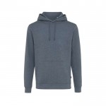 Sweatshirt confortável não tingida de algodão eco 340 g/m2 Iqoniq Torres cor azul-escuro mesclado