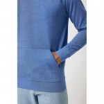 Sweatshirt confortável não tingida de algodão eco 340 g/m2 Iqoniq Torres cor azul mesclado